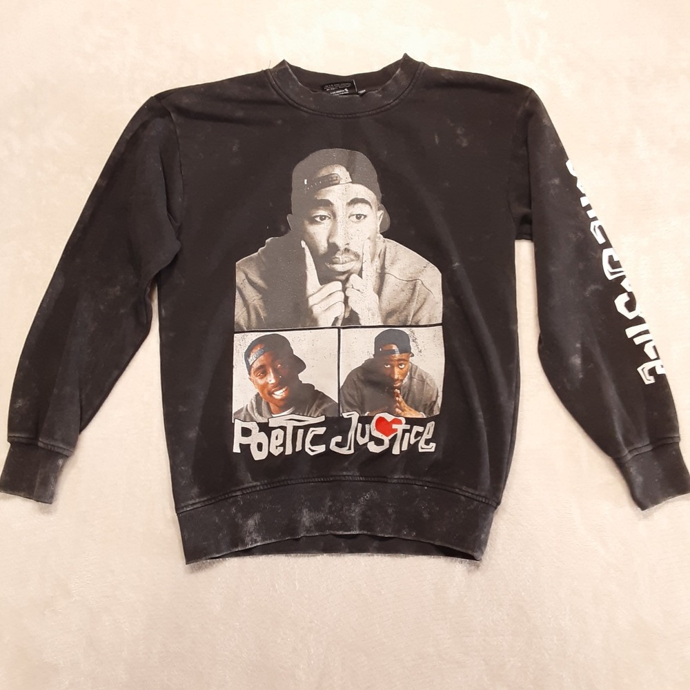Chemistry 2pac Poetic Justice Mens Sweater Sz.S/Black/Tie Dye Distressed Unisex